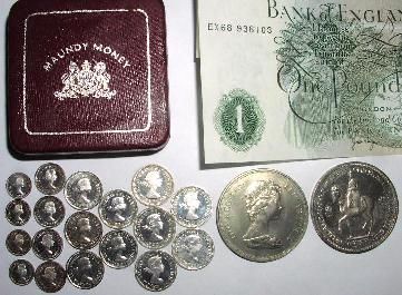 Photo of the Royal Maundy box / other coinage mentioned above.