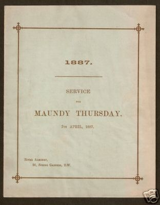 1887 Maundy Service Programme.