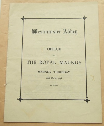 1948 Maundy Service Programme.