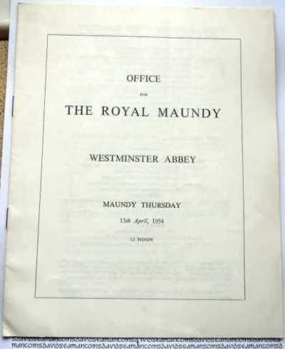 1954 Maundy Service Programme.
