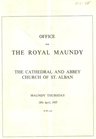 1957 Maundy Service Programme.