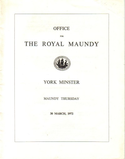 1972 Maundy Service Programme.