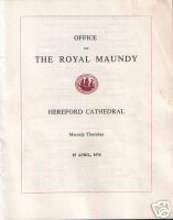 1976 Maundy Service Programme.