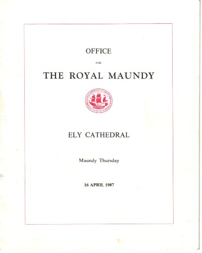 1987 Maundy Service Programme.