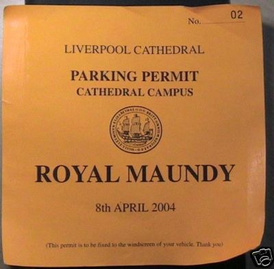 2004 Maundy Service entry ticket.